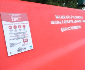 Inauguração dos Banco Vermelho da FUP, espaço de reflexão contra o feminicídio, nas celebrações do Dia Internacional da Mulher (8m-2026). 09 de março de 2026. Foto: Beto Monteiro Ascom GRE