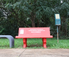 Inauguração dos Banco Vermelho da FUP, espaço de reflexão contra o feminicídio, nas celebrações do Dia Internacional da Mulher (8m-2026). 09 de março de 2026. Foto: Beto Monteiro Ascom GRE