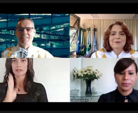 Cerimônia de recondução da reitora Márcia Abrahão e vice-reitor Enrique Huelva ao novo mandato. 27/11/2020